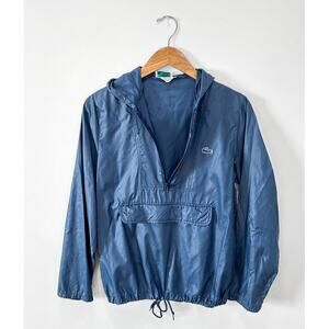 Vintage 80s Izod Lacoste Preppy Blue Windbreaker Jacket fits like small